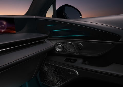 Selectable ambient lighting glows in the passenger door panel. | Planet Lincoln Love Field in Dallas TX