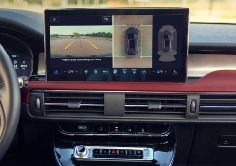 The large 13.2” SYNC® 4 center display featuring 360-Degree Camera of a 2026 Lincoln Corsair® SUV is shown.| Planet Lincoln Love Field in Dallas TX