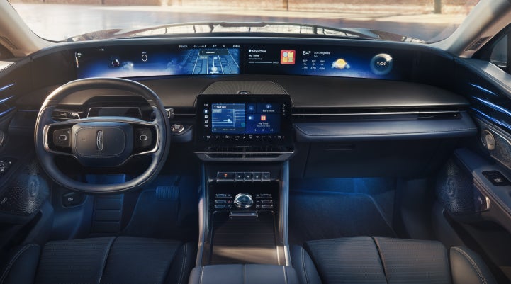 A large panoramic display is shown on the dashboard of a 2026 Lincoln Nautilus® SUV | Planet Lincoln Love Field in Dallas TX