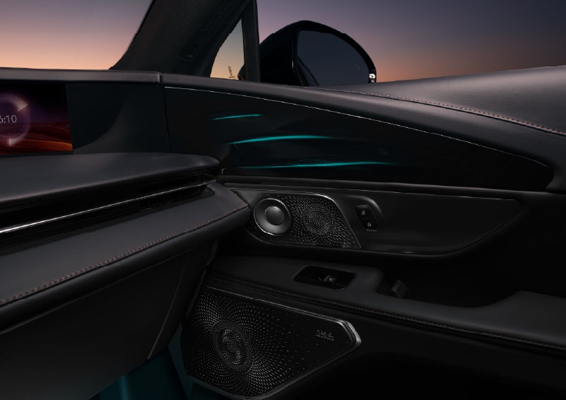 Selectable ambient lighting glows in the passenger door panel. | Planet Lincoln Love Field in Dallas TX