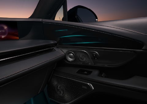 Selectable ambient lighting glows in the passenger door panel. | Planet Lincoln Love Field in Dallas TX