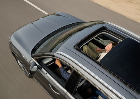 The available panoramic Vista Roof® of a 2027 Lincoln Aviator® SUV is open. | Planet Lincoln Love Field in Dallas TX
