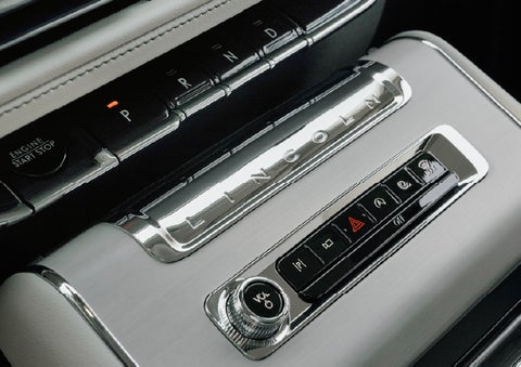 The piano key gear selector of a 2027 Lincoln Aviator® Back Label™ SUV. | Planet Lincoln Love Field in Dallas TX