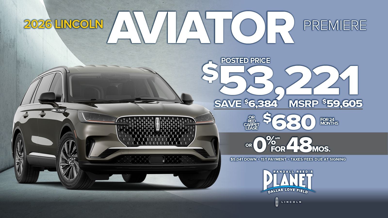 New 2026 Lincoln Aviator Premiere Special in Dallas, TX